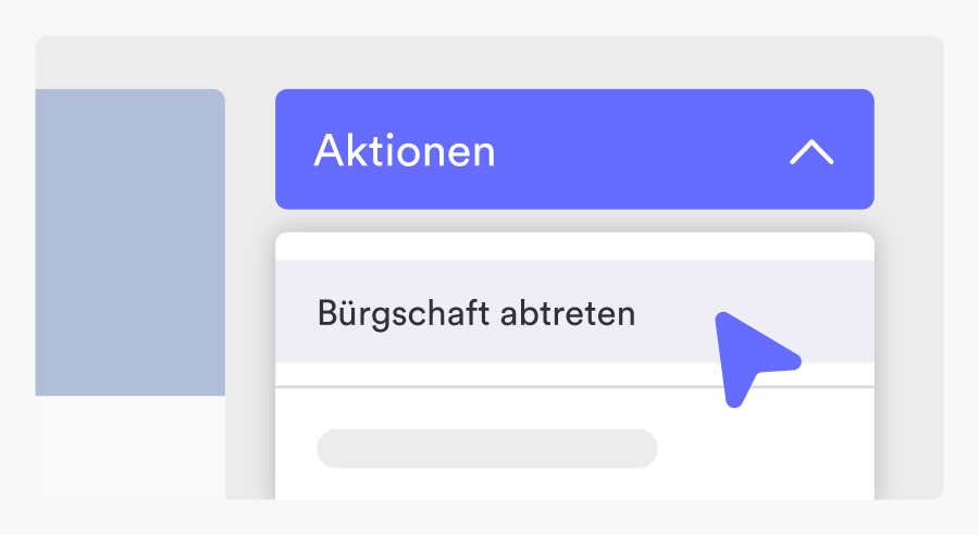 Bürgschaft abtreten in Trustlog