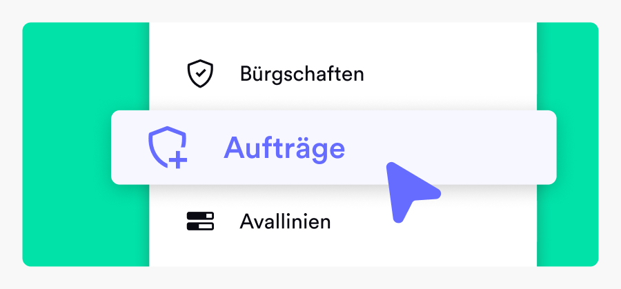 Bürgschaftsauftrag in Trustlog stellen