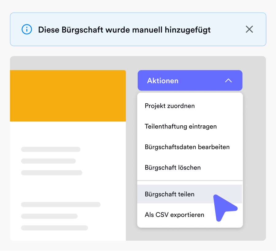 Papierbürgschaft digital importieren