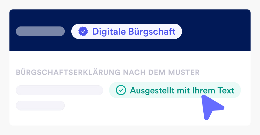 Eigene Bürgschaftstexte in Trustlog
